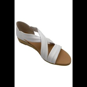 Pinaz Suede Cross-Over Strap Sandals Blanco - Medium